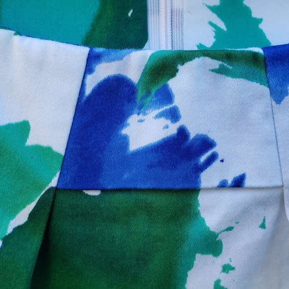 Ink blot blue and green spring size 2 dress - Picture 10 of 12